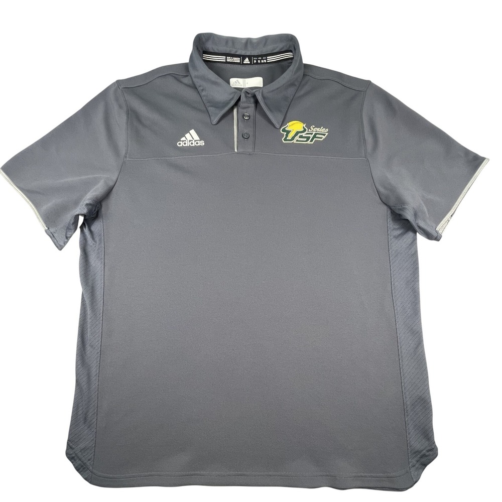 Adidas Polo Mens XL Gray USF Bulls Softball Series Climacool Short Slv Athletic